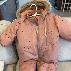 H&M toddler snow suit with fur accent removable collar